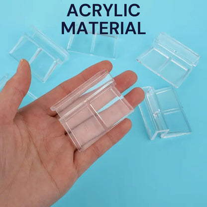 PetzLifeworld 4pcs Transparent Acrylic Aquarium Glass Cover Clamps | Durable PMMA Fish Tank Support Holders