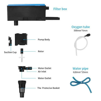 RS Electricals RS-188A 3 in 1 Multi Functions Aquarium Top Filter with Free 1 Feet Sponge (Suits 25 CM - 38 CM Aquarium Fish Tank)