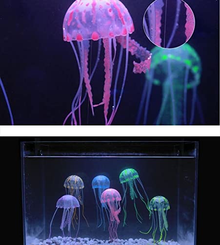 Petzlifeworld Glowing Effect Floating Jellyfish Fish Tank Ornament Decor (1 Pcs, Random Color) (Small)