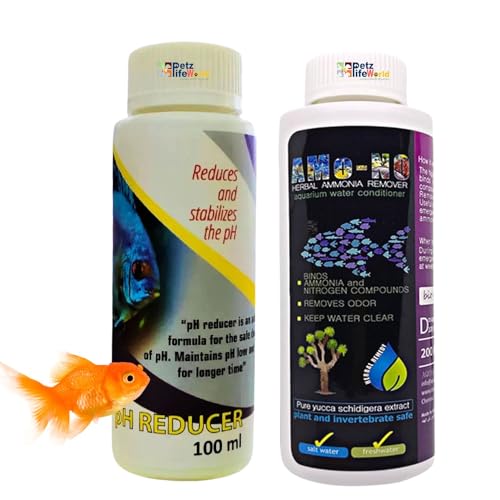 Aquatic Remedies (Pack of 2) Aquarium Fish Tank Water Conditioner (AMo-no Remover,100ml & pH Reducer,100ml)
