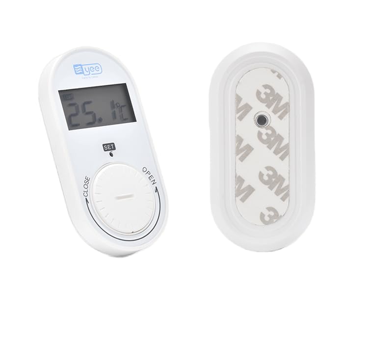 YEE Premium Stick On Tank Wireless Digital Alarm Thermometer For Aquarium and Reptile and Indoor With High and Low Temp Set Alarm Indicator
