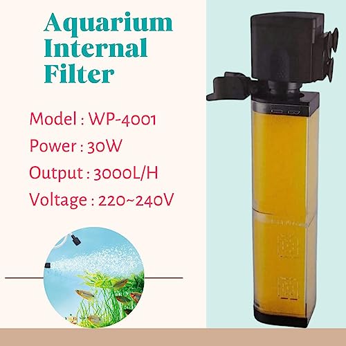 Sobo WP-4001 Aquarium Internal Filter | Power : 30W | F.Max : 3000 L/H | Upto 3 Ft Tank