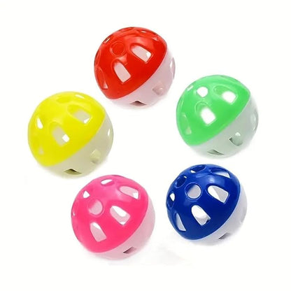 Petzlifeworld Big Lattice Cat Balls with Bell - Wiggly Jingle, Rattle, and Vibrant Colors for Interactive Play (Pack of 3)