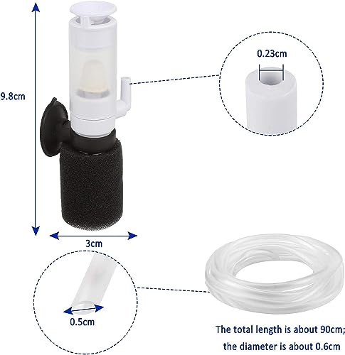 Petzlifeworld Aquarium Mini Sponge Filter Biochemical Sponge Filters, Ultra Quiet Air Filter with Air Tubing Internal Purifier for Fish Tank Oxygen Increasing and Cycle