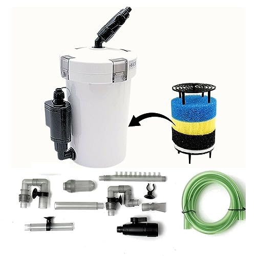 Sunsun HW-603B Multi Stage External Outside Canister Filter with Filter Media for Aquarium Fish Tank | Suitable for 1.5 Feet Tank to 2.5 Feet Tank