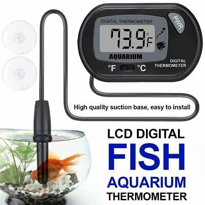 PetzLifeworld Digital LCD Aquarium Thermometer with Suction Cups | Battery Replaceable | Aquarium  Fish Tank Temperature Monitor