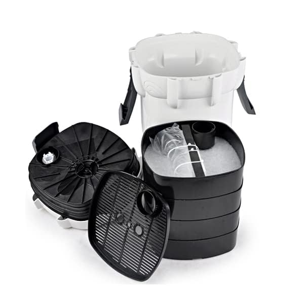 Sunsun Multi Stage External Outside Canister Filter & Filter Media Set (Carbon, Ceramic Ring and bio Ball) for Aquarium Fish Tank (HW-303A | 35W | 1400L/H | H.max-2M | Size-232 * 232 * 395mm)