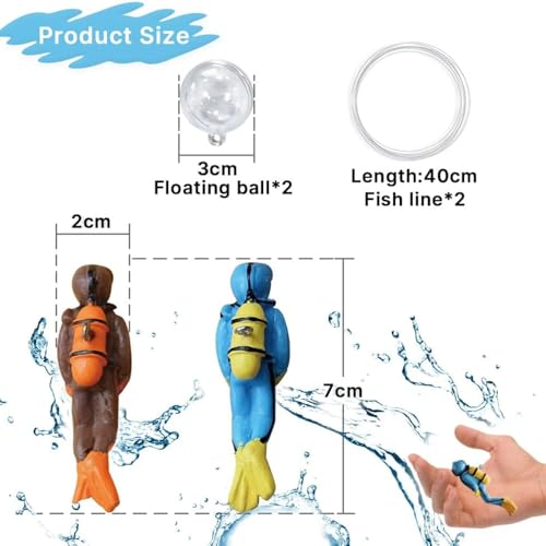 Petzlifeworld 2 Pcs Floating Mini Cute Human Diver Aquarium Fish Tank Simulation Decoration Ornaments | Made With Eco Friendly Resin | No Harm To Fish