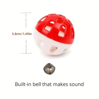 Petzlifeworld Big Lattice Cat Balls with Bell - Wiggly Jingle, Rattle, and Vibrant Colors for Interactive Play (Pack of 3)