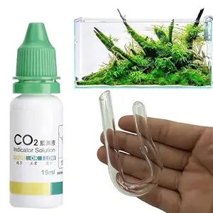 Petzlifeworld Glass Co2 Hanging Indicator (J Shaped) with Co2 Liquid Solution (15Ml) | Drop Checker for Planted Aquarium