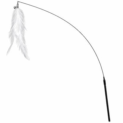 Petzlifeworld Premium Cat Teaser Wand Toy with Natural Feather & Bell – Interactive Flexible Rod Stick for Indoor Cats, Kitten Play, Exercise, Training, Hunting Instinct Stimulation & Stress Relief Pet Toy