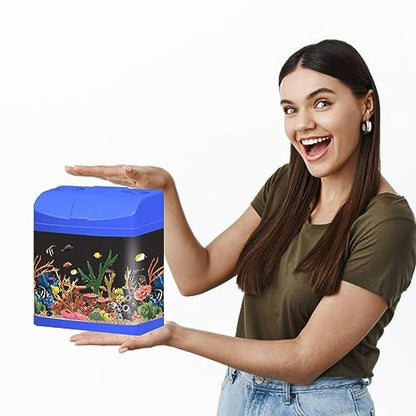 Petzlifeworld Acrylic Betta Tank Easy Handling Suitable for Home, Office, Kitchen Refrigerator Decoration | Water Capacity – 1 Litre | Top Open Type (Tank Only | Colour May Vary)