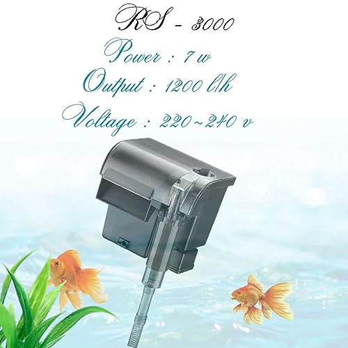 RS Electricals RS-3000 Aquarium Hang on Filter | Power: 10W | Flow: 1600 L/H