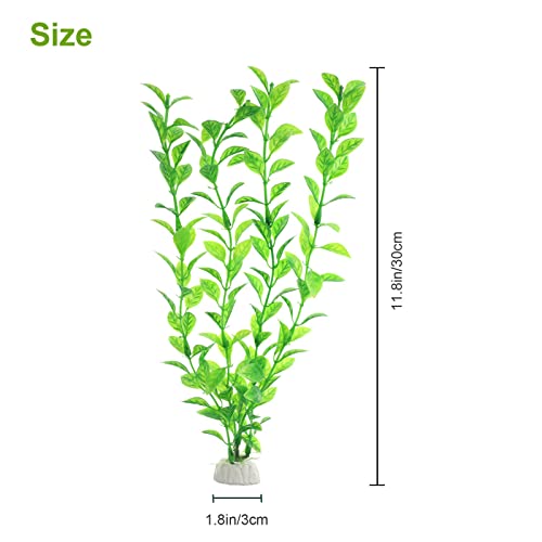 PetzLifeworld 12 Inch Green Rotella Aquarium Fish Tank Decoration Plastic Plants | Artificial Plants for Indoor Home and Office Decoration 6 Pcs Pack
