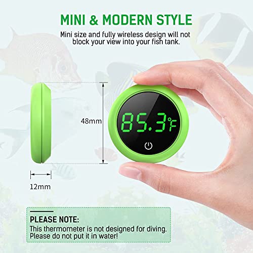 Nepall Round Green Digital Stick On Touch Screen Aquarium Thermometer | Long Lasting | Touch Screen | High Accuracy