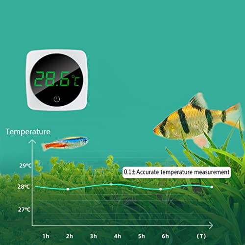 Nepall One Touch LCD Digital Display White Square Aquarium Fish Tank External Thermometer
