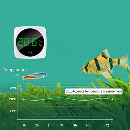 Nepall One Touch LCD Digital Display White Square Aquarium Fish Tank External Thermometer