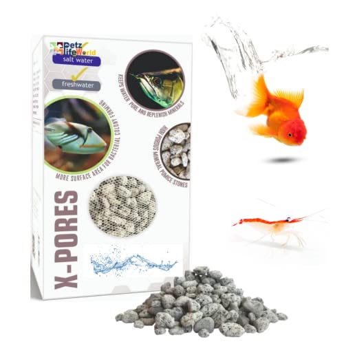 Aquatic Remedies X-PORES Filter Media, 800ML (500G) | Natural Pumice Porous and Mineral Filter Media for Aquarium Fish Tank