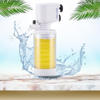 RS Electricals Classic White Submersible 3 in 1 Single Layer Internal Filter for Aquarium Fish Tank (RS-161F) | 6W - 400 L/Hr | Suits Upto 1.5 Feet Tank