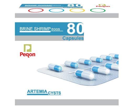 Peqon Artemia Cysts (Brine Shrimp Eggs) - 80 Capsule - Made in USA with 90% Hatching Rate