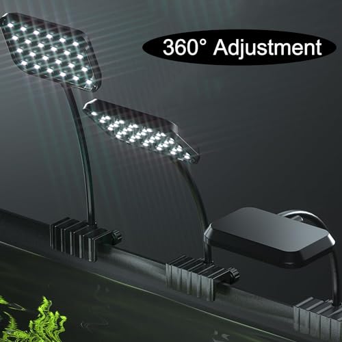 RS Electricals RS-S13 | 12 Watts Clip On Back Full Spectrum Planted Aquarium LED Light | 360 Degree | Flexible Head | Suits for 30-40 Cm Tank