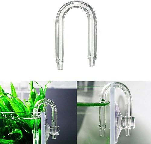 PetzLifeWorld Clear Glass U Shape Bend for Aquarium Fish Tank Air and Co2 Tube Not to Bend in Rim 15MM Suits Upto 12MM Glass (Pack of 1 U Bend)
