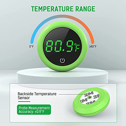 Nepall Round Green Digital Stick On Touch Screen Aquarium Thermometer | Long Lasting | Touch Screen | High Accuracy