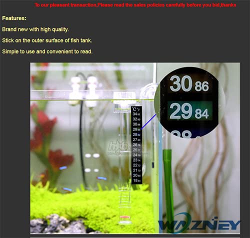 Petzlifeworld Aquarium Thermometer Sticker Fish Tank Temperature Strip