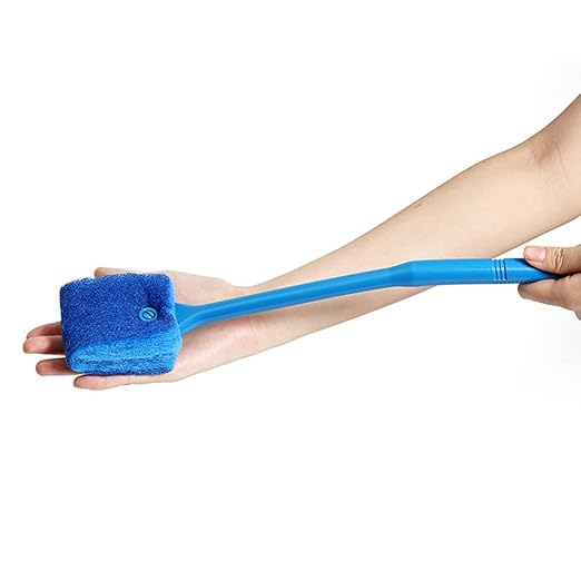 petzlifeworld Aquarium Fish Tank Algae Cleaner Sponge – Blue Heavy-Duty Scrubber Brush for Aquarium Glass & Tank Walls – Easy-Grip Handle, Safe & Non-Scratch