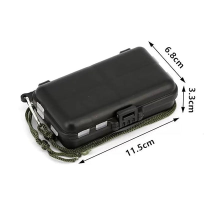 petzlifeworld Mini  and small Portable Fishing Tackle Box, 1pc Black Multi-Compartment Organizer with Lockable Lid & Design, Durable Lure Storage Case for Hooks, Rigs & Fishing Gear, Ideal for Anglers & Outdoor Use