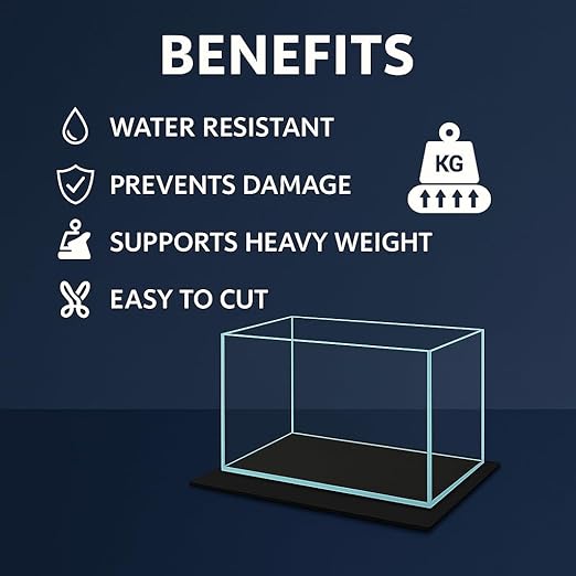 Petzlifeworld Heavy-Duty Aquarium Rubber Mat for Fish Tank Base Safety – Water Resistant, Shock Absorbing & Easy to Trim/ 6mm