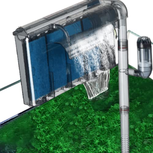RS Electrical RS - 8003 Eco Green Series Slim Hang On Filter with Surface Skimmer, 3 Layer Filteration | Low Power Consumption | Low Noise | 4.5W - 600L/Hr | Suitable for 3 to 4 Feet Tank