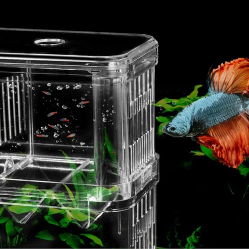 YEE Double Deck Isolation Breeding Box for Aquarium Fish Breeding Acrylic Aquarium Hatchery Incubator with Divider for Seperating Small Fish | Can Connected to Air Pump(YSL 503)