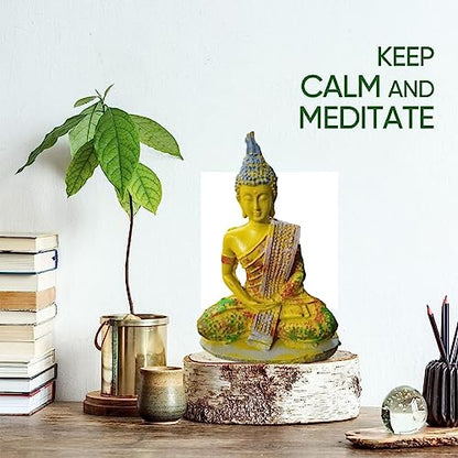 Petzlifeworld Buddha Meditating Statue for Aquarium Fish Tank Decoration and Home Decoration (Yellow)