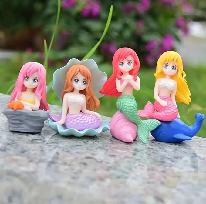PetzLifeworld Miniature Mermaid Cute Resin Toys for Aquarium Fish Tank Decoration and Desk, Terrarium, Cake and Indoor DIY Decorations