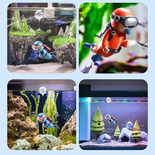 Petzlifeworld 2 Pcs Floating Mini Cute Photo Diver Aquarium Fish Tank Simulation Decoration Ornaments | Made with Eco Friendly Resin | No Harm to Fish