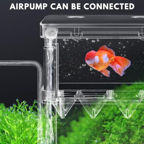 Petzlifeworld Double Deck Isolation Breeding Box for Aquarium Fish Breeding Acrylic Aquarium Hatchery Incubator with Divider for Seperating Small Fish | Can Connected to Air Pump(YSL 503)
