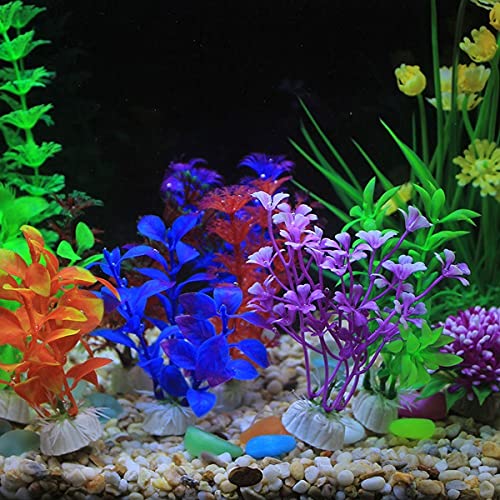 Petzlifeworld Artificial Aquarium Plants Fish Tank Decorations Plastic Aquarium Plants (Random Color) (Pack of 5)