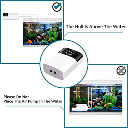 PetzLifeworld Premium White Two Way Air Pump AC/DC - VY-298|with Air Tube and Air Stones |for Aquarium, Fishing and Power Outage|With USB Plug Can Connect With Mobile Charger or Laptop Or Car Chargera