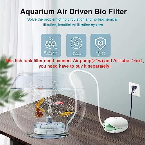 Nepall Aquarium Mini Bio Sponge Nano Fish Tank and Bowl Filter | Ultra Thin Transparent Filter with BioSponge,Media and Airstone | Easy to Clean (NX-300 | 8Cm*5Cm)