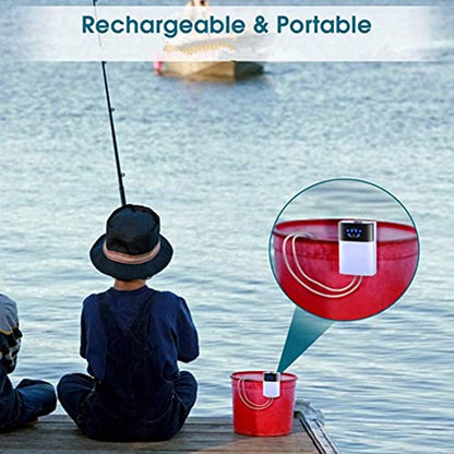 PetzLifeworld Premium White Two Way Air Pump AC/DC - VY-298|with Air Tube and Air Stones |for Aquarium, Fishing and Power Outage|With USB Plug Can Connect With Mobile Charger or Laptop Or Car Chargera
