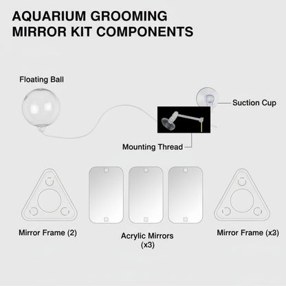 Petzlifeworld Rumble Fish Grooming Mirror for Aquarium Fish Training Mirror (10.5 cm H × 5.6 cm L)| Floating Ball & Suction Cup, Interactive Exercise Toy for Fish & Stress Relief