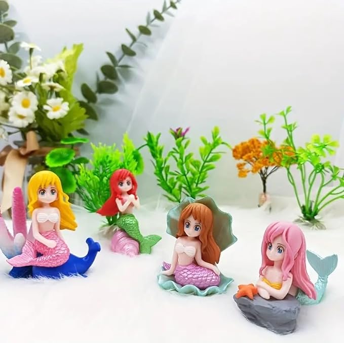 PetzLifeworld Miniature Mermaid Cute Resin Toys for Aquarium Fish Tank Decoration and Desk, Terrarium, Cake and Indoor DIY Decorations