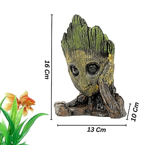 Petzlifeworld 6.5 Inch (16 * 13 * 10 Cm) Groot for Aquarium Fish Tank Decoration and Home Decoration | Hallow Fibre Material | Realistic Look