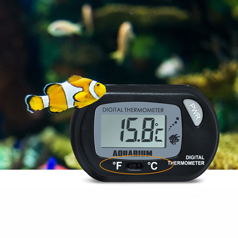 PetzLifeworld Digital LCD Aquarium Thermometer with Suction Cups | Battery Replaceable | Aquarium  Fish Tank Temperature Monitor