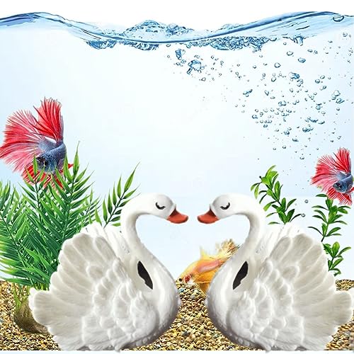 PetzLifeworld Mini Swan (4 * 4 * 3 Cm) Landscape Miniature Toys for Decoration, Fairy Garden Decorations Ornament Resin Craft White (Pack of 5)