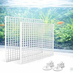 Petzlifeworld Fish Tank Divider Egg Crate Panel with Clips | 30×30cm PP Plastic Aquarium Divider Grid | Cuttable Mesh for Fish, Turtle, Reptile & Plant Tank Separation-Black And White