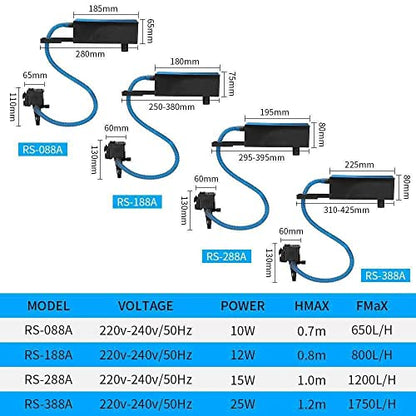 RS Electricals RS-188A 3 in 1 Multi Functions Aquarium Top Filter with Free 1 Feet Sponge (Suits 25 CM - 38 CM Aquarium Fish Tank)