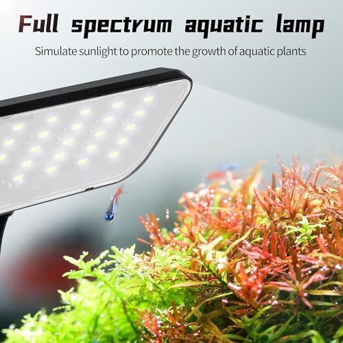 RS Electricals RS-S13 | 12 Watts Clip On Back Full Spectrum Planted Aquarium LED Light | 360 Degree | Flexible Head | Suits for 30-40 Cm Tank