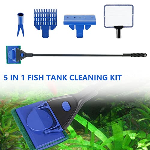 Bluepet 5 in 1 Aquarium Cleaning and Maintenance Kit with Fish Net/Alg –  PetzLifeWorld